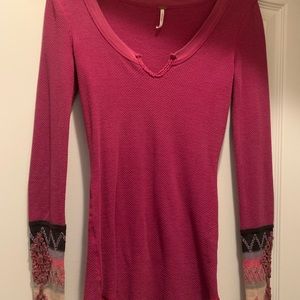 Free People Pink/ Boysenberry Kombucha Thermal Cuff S